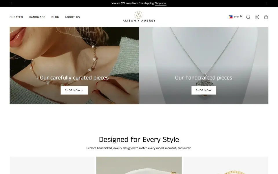 Alison + Aubrey website homepage