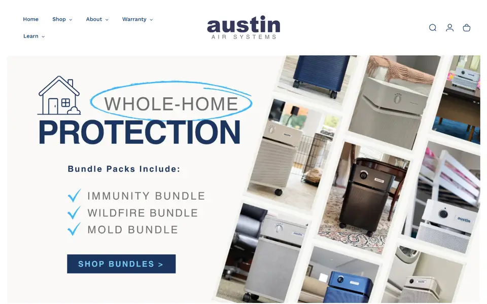 Austin Air Systems website homepage