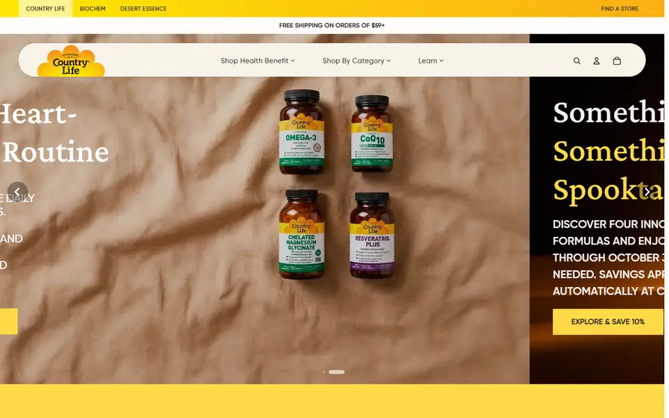 Country Life Vitamins website homepage