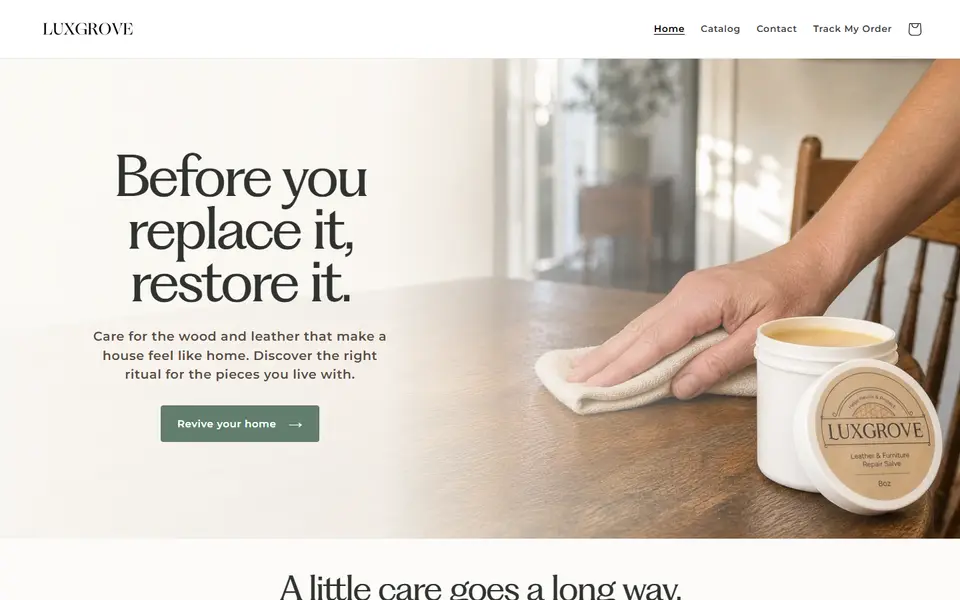 Luxgrove website homepage
