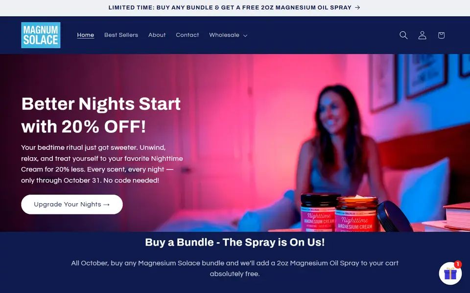 Magnum Solace website homepage